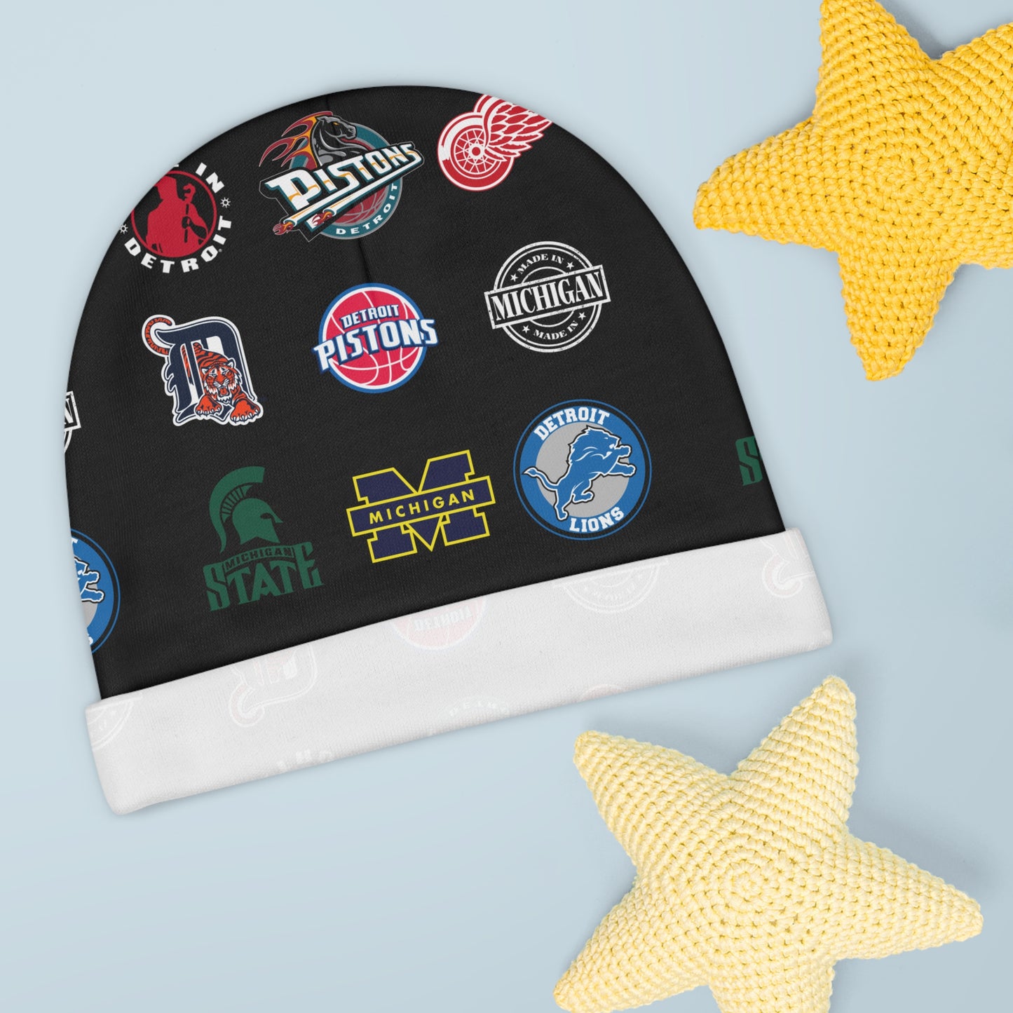 Michigan Sports Baby Beanie | AOP Beanie for Kids, Perfect for Game Days, Birthdays, Baby Shower Gifts, and Winter Warmth