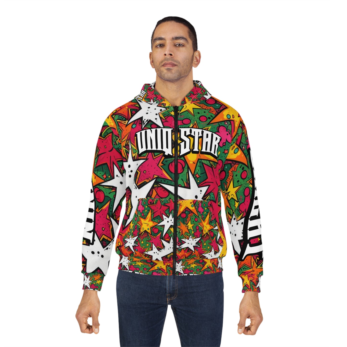 Colorful Unisex Zip Hoodie with Star Design | Trendy Streetwear, Gift for Teens, Festival Fashion, Layering Essential, Vibrant Hooded [...]
