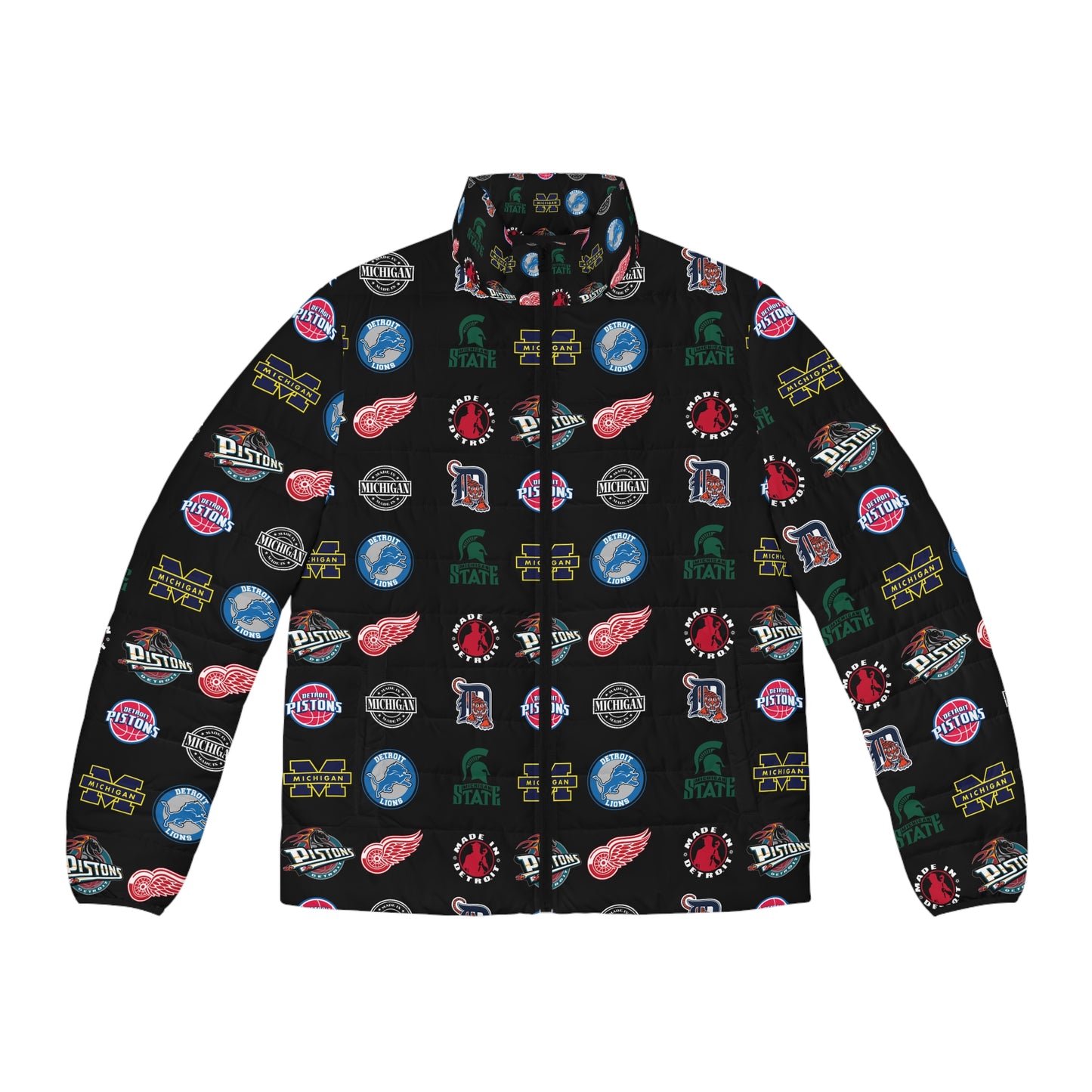 Sporty Men's Puffer Jacket, Casual Outerwear, Cozy Street Style, Gift for Sports Fans, Winter Fashion Must-Have