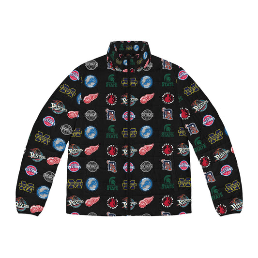 Sporty Men's Puffer Jacket, Casual Outerwear, Cozy Street Style, Gift for Sports Fans, Winter Fashion Must-Have