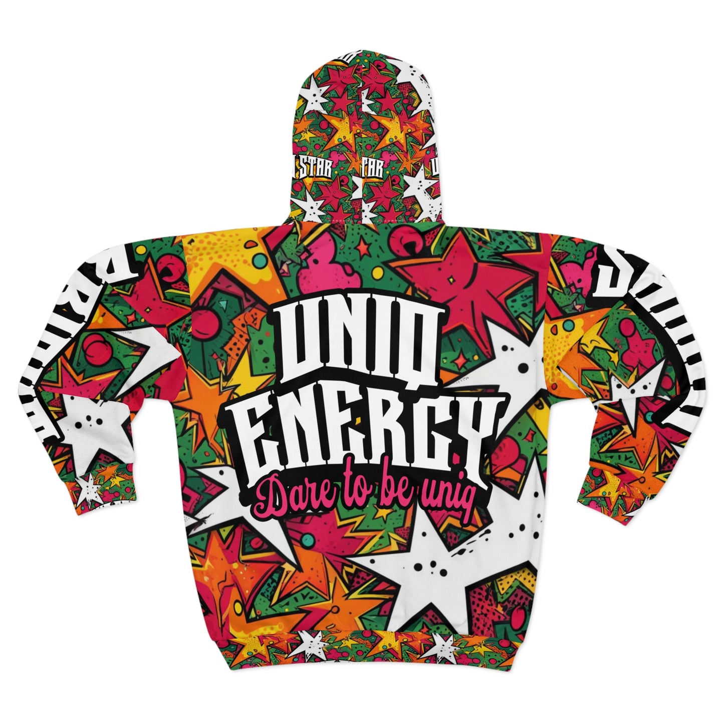 Colorful Unisex Zip Hoodie with Star Design | Trendy Streetwear, Gift for Teens, Festival Fashion, Layering Essential, Vibrant Hooded [...]