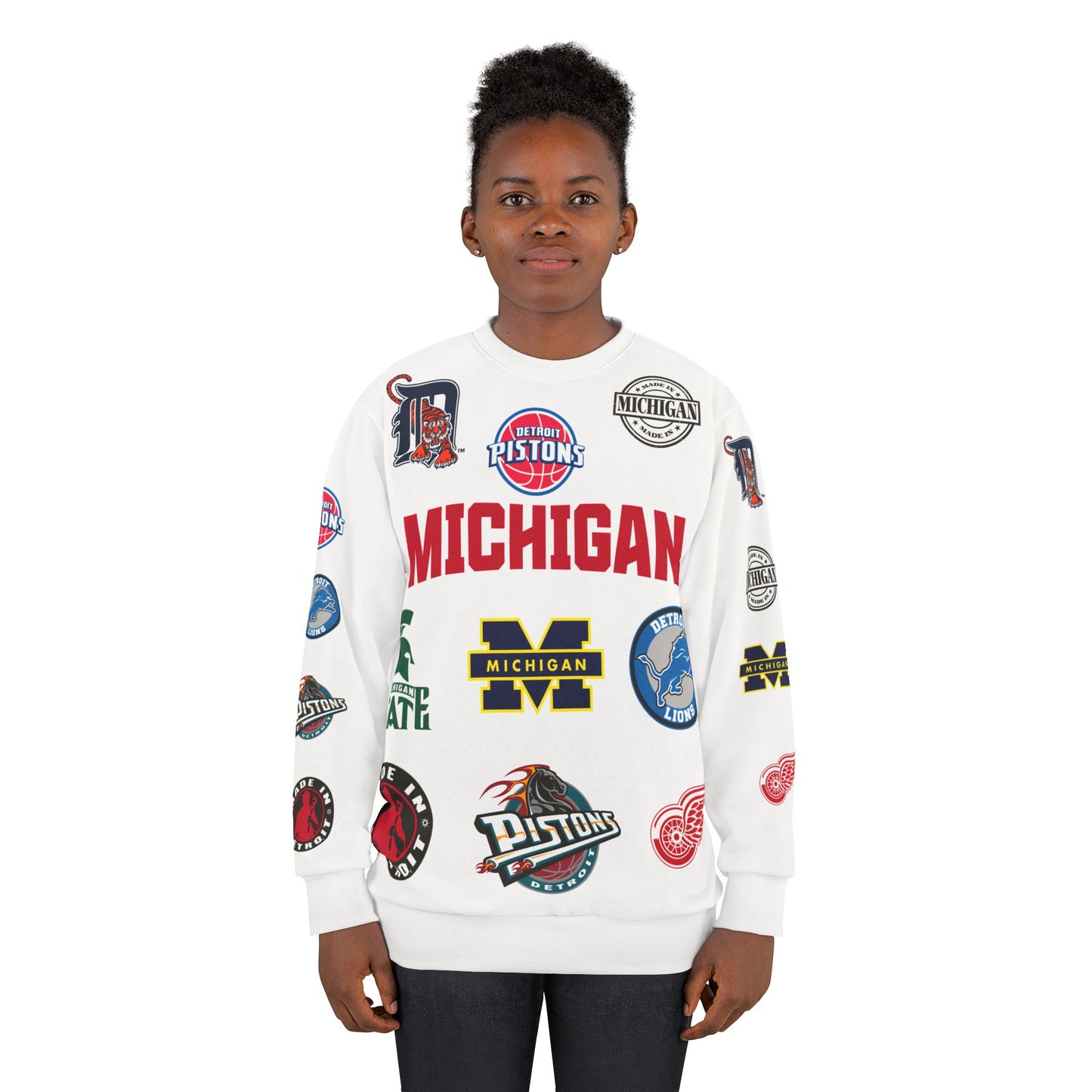 Michigan Sports Unisex Sweatshirt, Retro College Apparel, Perfect for Game Days, Gift for Sports Lovers, Embroidered Fan Gear
